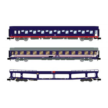 Arnold - Sncb 3-unit Set T2 + Ddm + Bc I6 Blue/red Livery (6/22) *arn-hn4406