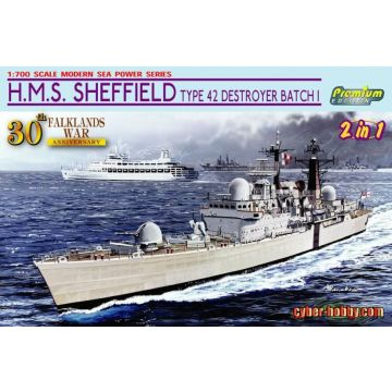 Dragon - 1/700 H.m.s. Sheffield Type 42 Destroyer Batch I (5/22) *dra7133
