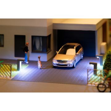 Faller - 1/87 LED PADVERLICHTING ANTRACIET WARM WIT 3 ST. (5/24) *