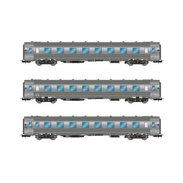 Jouef - 1/87 SNCF 3-P SHORT DEV INOX COACHES I/II CL IIIA (9/24) *