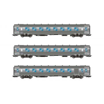 Jouef - 1/87 SNCF 3-P SHORT DEV INOX COACHES II CL. IIIA (9/24) *