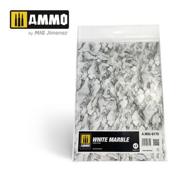 Ammo Mig Jimenez - MARBLE WHITE, SMOOTH SHEET OF MARBLE 2 PCS.