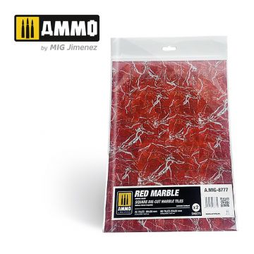 Ammo Mig Jimenez - MARBLE RED, SQUARE DIE-CUT TILES 2 PCS.