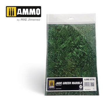 Ammo Mig Jimenez - MARBLE JADE GREEN, SMOOTH SHEET OF MARBLE 2 PCS.