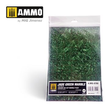 Ammo Mig Jimenez - MARBLE JADE GREEN, SQUARE DIE-CUT TILES 2 PCS.