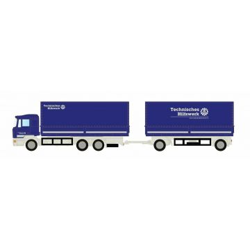 Minis - 1/160 MAN F90 3-ACHS W.PRITSCHEN-HANGERZUG THW (?/23) *