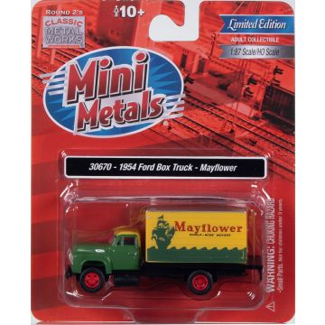 Mini Metals - 1/87 FORD BOX TRUCK MAYFLOWER DARK GR/YELLOW 1954