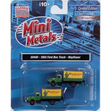 Mini Metals - 1/160 FORD BOX TRUCK MAYFLOWER D.GR/YELLOW 1954 2-P