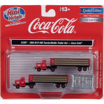 Mini Metals - 1/160 IH R-190 TRACTOR W/TRAILER COCA-COLA BOTTLES RED