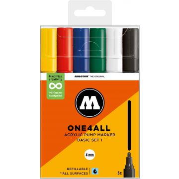 Molotow - ONE4ALL 227HS 4MM MARKER BASIC SET 1 6 MARKERS