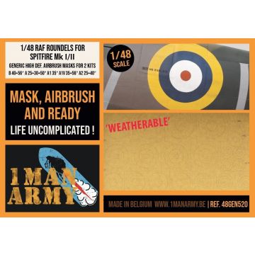 1ManArmy - 1/48 RAF ROUNDELS FOR SPITFIRE MK I/II (5/24) *