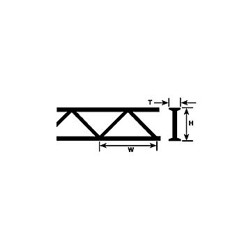 Plastruct - TRUSS OPEN WEB ABS D.GRAY 19.1x33.7x6.5MM 300MM 2X OWTA-24