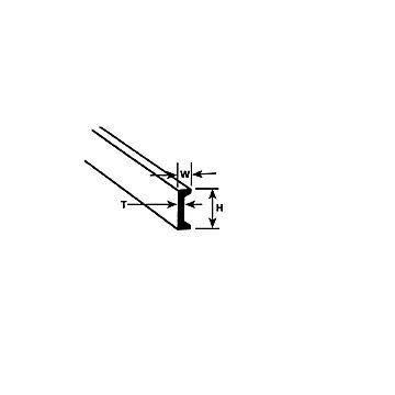 Plastruct - CHANNELS FINELINE STYRENE 3.2x1.3x0.6MM 375MM 8X CFS-4