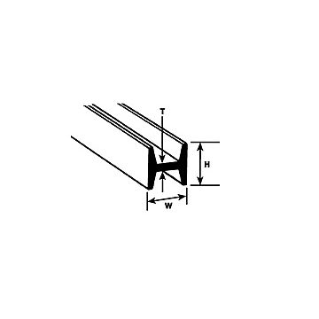 Plastruct - H-COLUMN FINELINE STYRENE 6.4x6.4x1.0MM 375MM 5X HFS-8