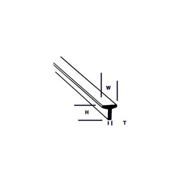 Plastruct - TEE FINELINE STYRENE 1.6x1.6x0.5MM 250MM 10X TFS-2