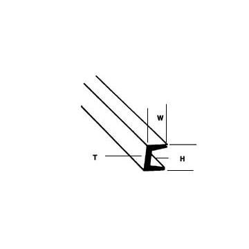 Plastruct - DEEP CHANNEL FINELINE STYRENE 4.8x3.4x0.8MM 375MM 5X UFS-6