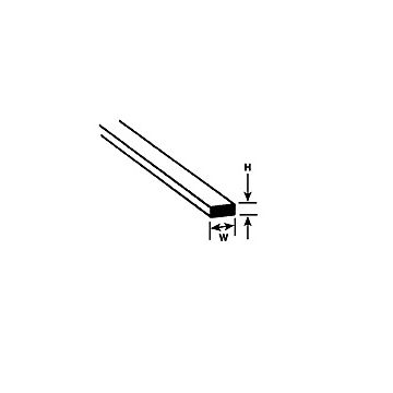 Plastruct - STRIP RECTANGULAR STYRENE WH. 1.5x3.2MM 250MM 10X MS-612