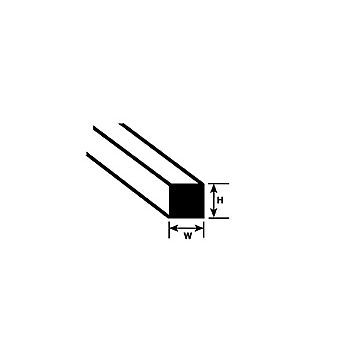 Plastruct - ROD SQUARE STYRENE 2.0x2.0MM 250MM 10X MS-80