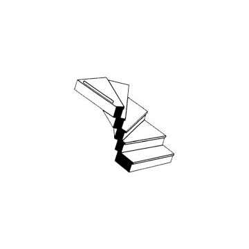 Plastruct - 1/24 STAIRCASE CUSTOM LEFT TURN 7.5x39.7MM 60MM 1X STAL-24