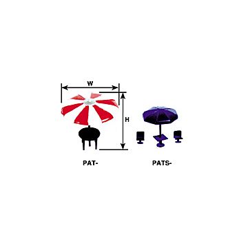 Plastruct - 1/200 UMBRELLA TABLE SET STY. 12,7x11,9MM 3 PCS PAT-200