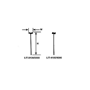 Plastruct - 1/200 3 GLOBE PATIO LAMP STY. 57.2x10.3MM 5X LIT-3200