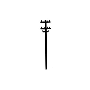 Plastruct - 1/100 TELEPHONE POLE STY. BROWN 98.4x19.1MM 10X TELP-100
