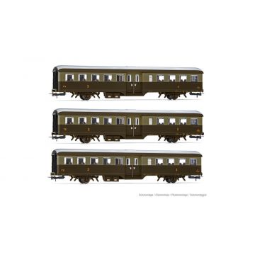 Rivarossi - FS 3-P CORBELLINI 1947 COACHES 2-AXLE CAS/ISA V-VI (9/23) *
