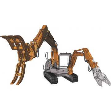 Hasegawa - 1/35 Hitachi Doppel-Arm-Arbeits-Maschine Astaco Neu
