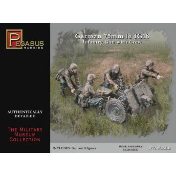pegasus - 1/72 WW II: Deutsches 75 mm 1eIG18 MG mit Besatzung