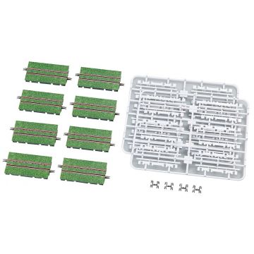 Tomytec - 8 Tram tracks, straight, 70 mm, grass