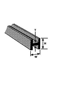 Plastruct - H-COLUMN ABS DARK GRAY 9.5x9.5x1.8MM 375MM 4X H-12