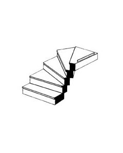Plastruct - 1/48 STAIRCASE CUSTOM RIGHT TURN 3.6x22.6MM 25MM 1X STAR-48